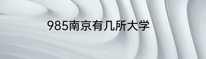 985南京有几所大学
