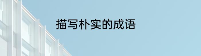 描写朴实的成语