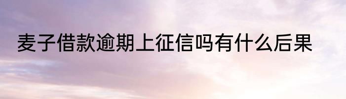 麦子借款逾期上征信吗有什么后果