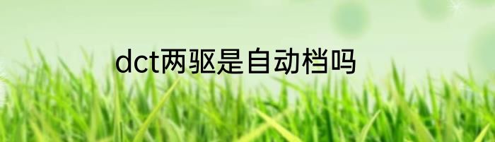dct两驱是自动档吗