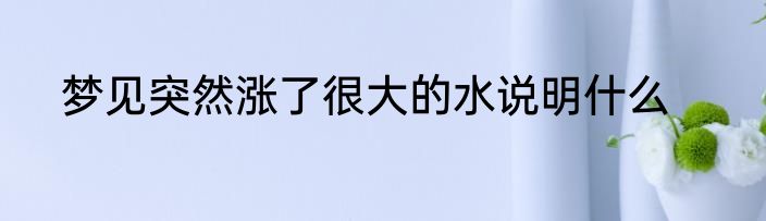 梦见突然涨了很大的水说明什么