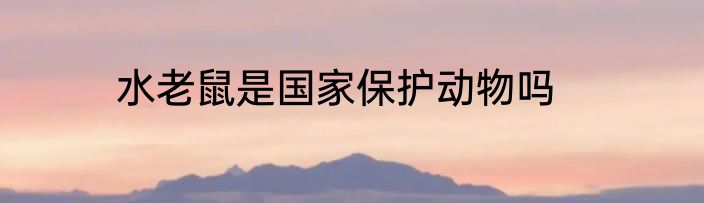 水老鼠是国家保护动物吗