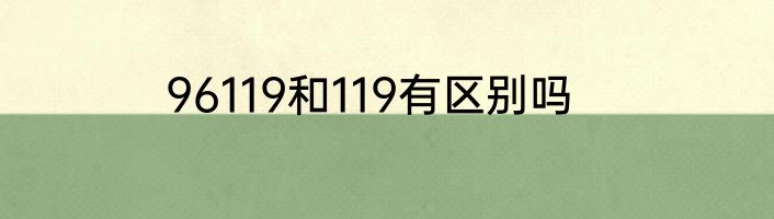 96119和119有区别吗