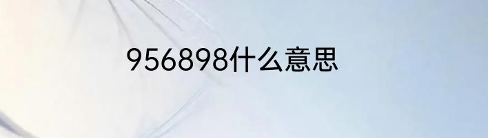 956898什么意思