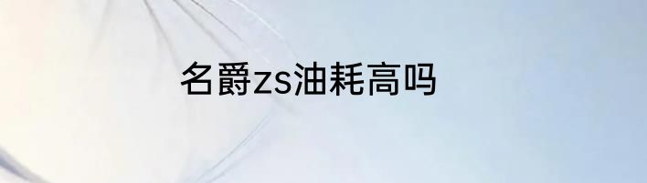 名爵zs油耗高吗