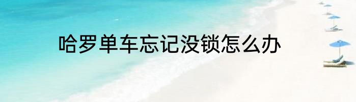 哈罗单车忘记没锁怎么办