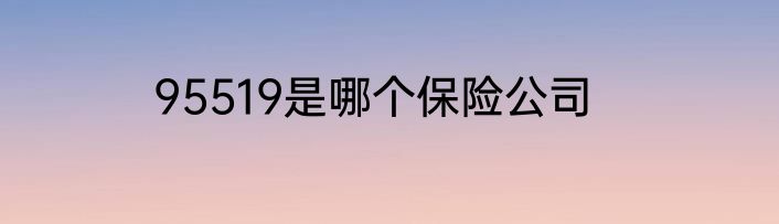 95519是哪个保险公司