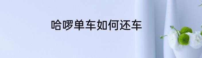 哈啰单车如何还车