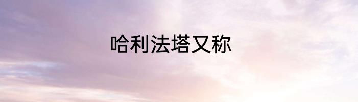 哈利法塔又称