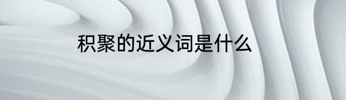 积聚的近义词是什么