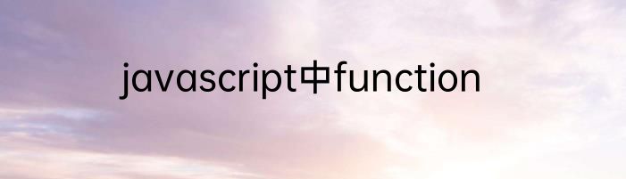 javascript中function