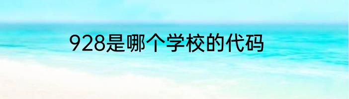 928是哪个学校的代码