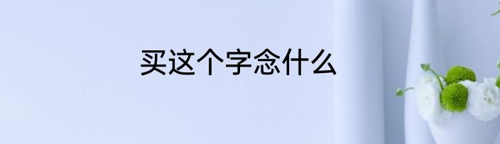 买这个字念什么