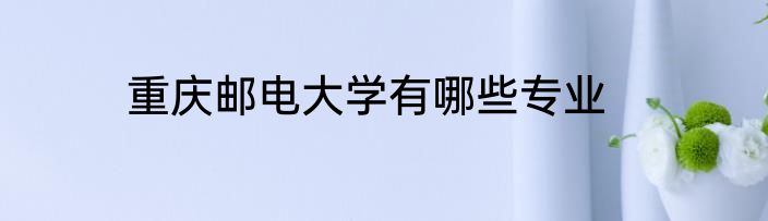 重庆邮电大学有哪些专业