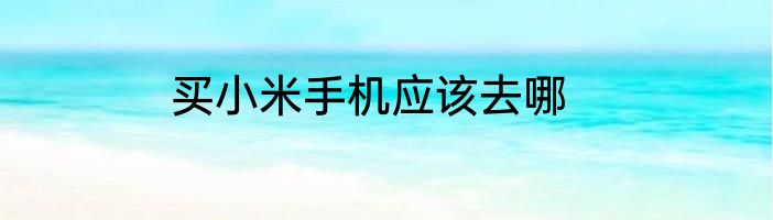 买小米手机应该去哪