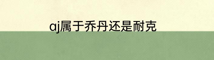 aj属于乔丹还是耐克