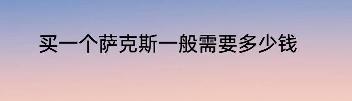 买一个萨克斯一般需要多少钱