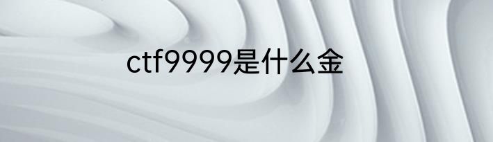 ctf9999是什么金