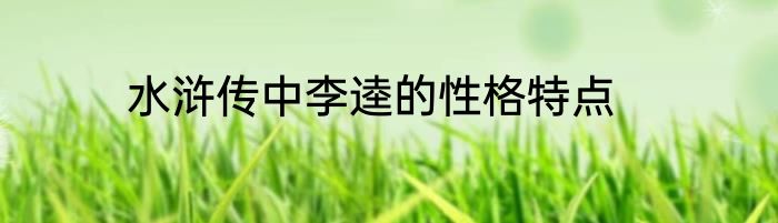 水浒传中李逵的性格特点