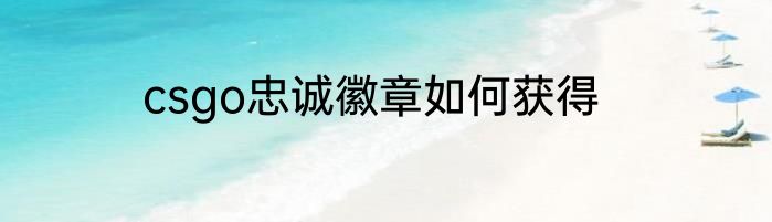 csgo忠诚徽章如何获得