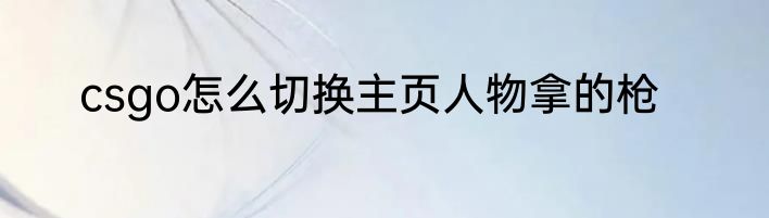 csgo怎么切换主页人物拿的枪