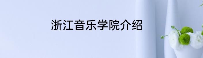 浙江音乐学院介绍