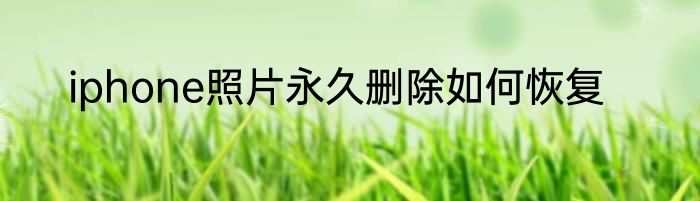 iphone照片永久删除如何恢复