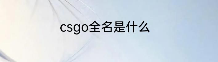 csgo全名是什么