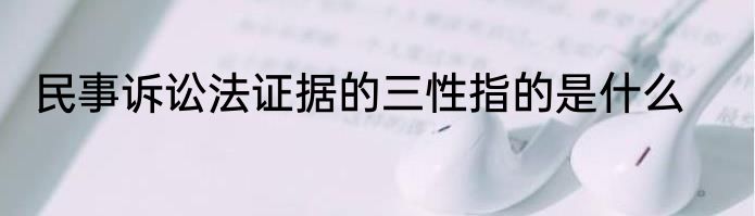 民事诉讼法证据的三性指的是什么