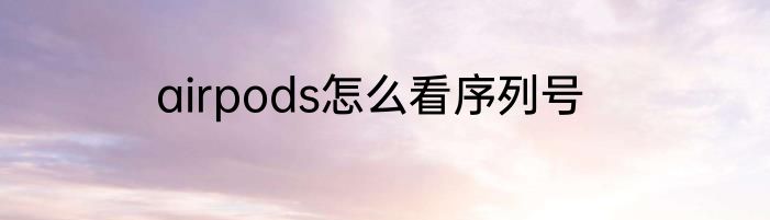 airpods怎么看序列号