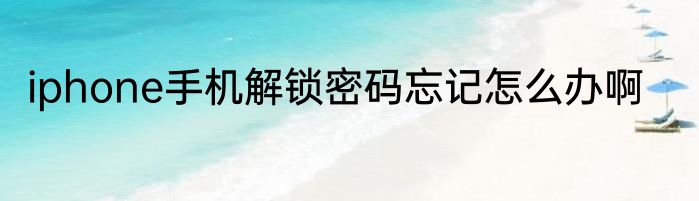 iphone手机解锁密码忘记怎么办啊