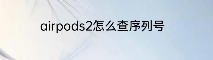 airpods2怎么查序列号