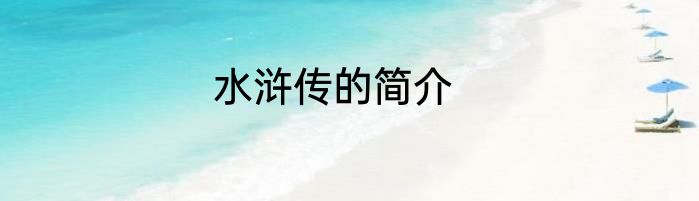 水浒传的简介