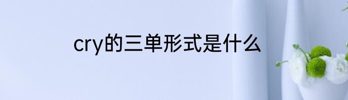 cry的三单形式是什么