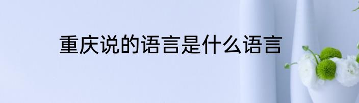 重庆说的语言是什么语言