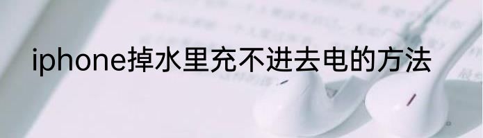 iphone掉水里充不进去电的方法