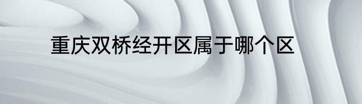 重庆双桥经开区属于哪个区