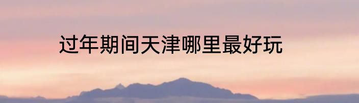 过年期间天津哪里最好玩