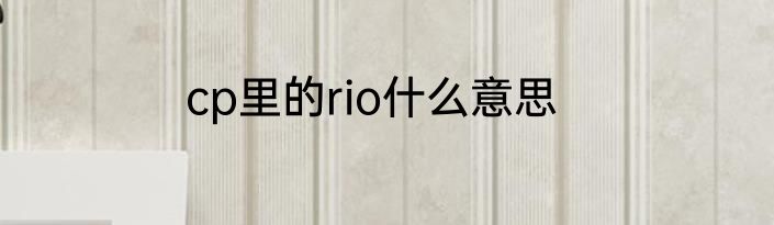 cp里的rio什么意思