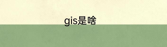 gis是啥