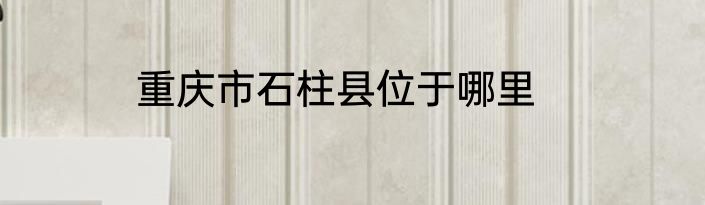 重庆市石柱县位于哪里