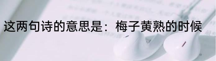 这两句诗的意思是：梅子黄熟的时候