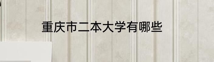 重庆市二本大学有哪些
