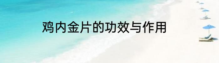 鸡内金片的功效与作用