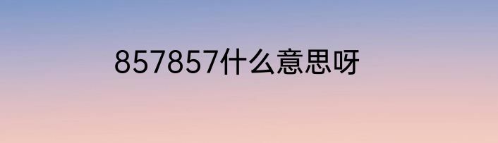 857857什么意思呀