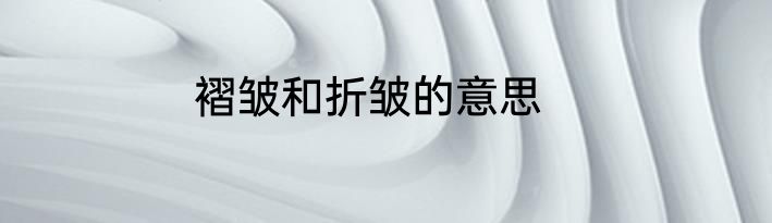 褶皱和折皱的意思
