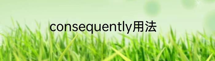 consequently用法