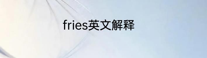 fries英文解释
