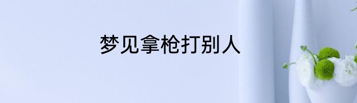 梦见拿枪打别人