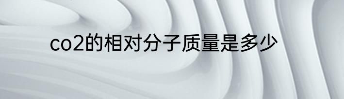 co2的相对分子质量是多少